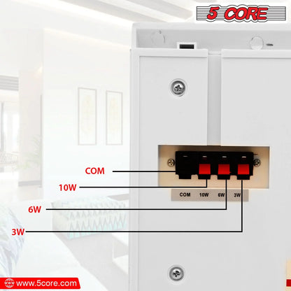 5Core Outdoor Speakers Stereo in Wall 100W Peak Passive Home Audio System